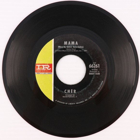 Cher, You Better Sit Down Kids / Mama 1967 45 rpm 7" Single Record Monarch 66261 - Picture 2 of 8